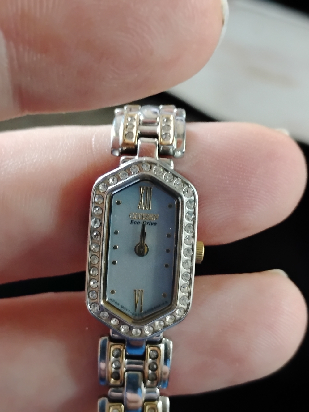 Citizen Women's Two-Tone Crystal Accent Watch with Blue Dial